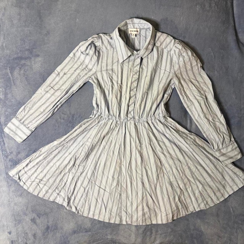 Steve Madden Aria‎ Striped Mini Shirt Dress women Size M